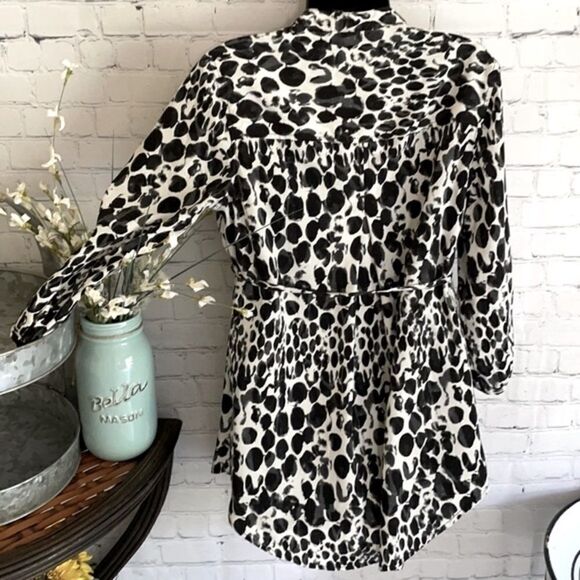 Liz Lange Maternity For Target Black and White Silk Top Shirt Blouse - Picture 4 of 6